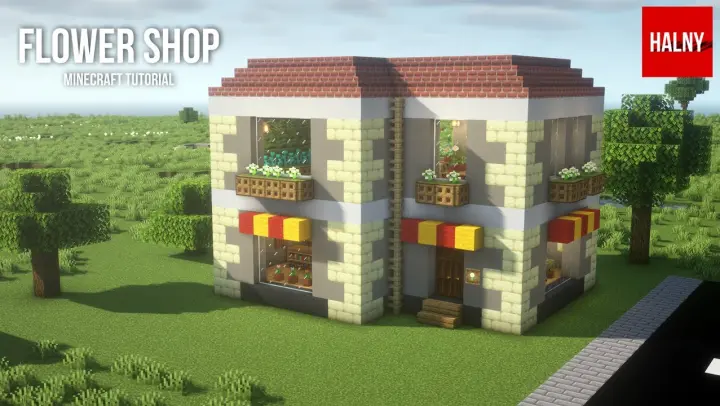 How to build a flower shop in Minecraft