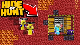 finding a Player inside of SECRET Minecraft LAVA Base! (Hide Or Hunt #5)