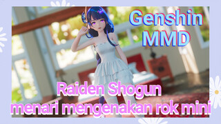 Raiden Shogun menari mengenakan rok mini [Genshin, MMD]