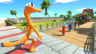 Rainbow Friend Orange OASIS DEATH RUN - Animal Revolt Battle Simulator