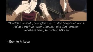 kata² terakhir eren ke mikasa