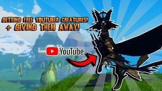 GETTING 20 YOUTUBER CREATURES! + GIVEAWAY! | Creatures Of Sonaria