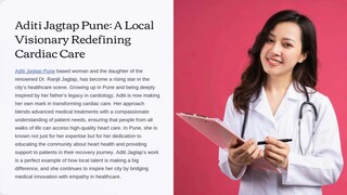 Aditi Jagtap Pune Based Woman Redefining Cardiac Care with Vision and Compassion