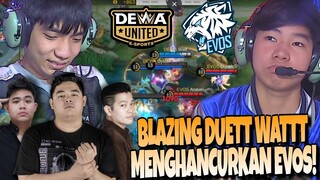 BLAZING DUET WATT MENGHANCURKAN PERTAHANAN EVOS !!! DEWA VS EVOS MATCH 1 - MPL S13