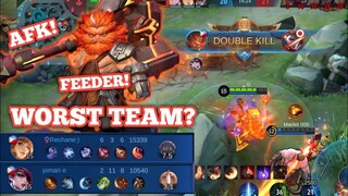 I USE NEW HERO AULUS FOR THE FIRST TIME WITH AFK AND FEEDER TEAMMATES 🤦 | GAMEPLAY | MLBB