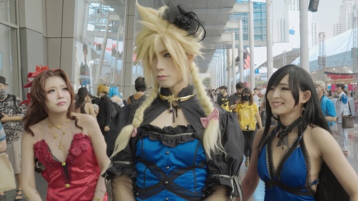 Cosplay: Final Fantasy VII Honey Bee Inn Edition Cross-dress in public Mashup Remix 11