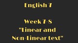 Module Vlogs: "Linear and Non-Linear text" || English 7 Week 7-8 || Clowder zone