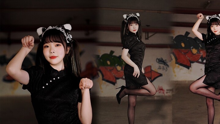 [Rabbit Light] Sườn xám lụa đen mèo hoang nhỏ lắc lư khiêu vũ ❤️Phiên bản tận hưởng thuần túy màn hì