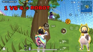 HOW TO WIN 1 VS 4 + ROBOT | SOLO SQUAD 23 KILL | SOUTH SAUSAGE MAN