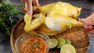 Cách làm GÀ HẤP CHANH SẢ không cần nước, NƯỚC CHẤM CHANH thần thánh