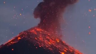 Volcano erupting