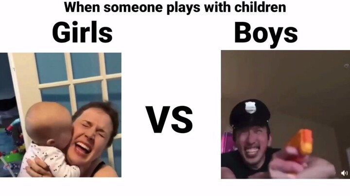 Girl play with children VS Boys play with children