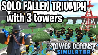 Solo Fallen With 3 Towers Only | Tower Defense Simulator | ROBLOX