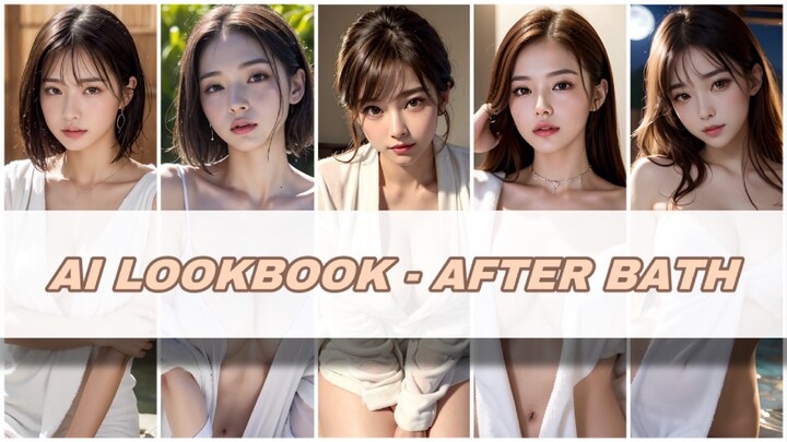 Ai lookbook - girl in bathrobe after shower