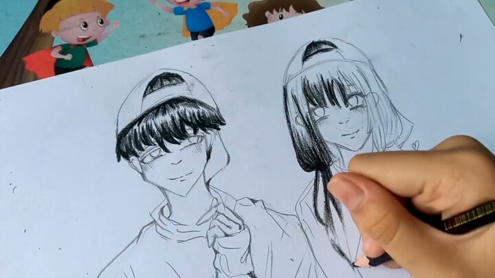 Vẽ 1 cặp đôi bằng nét vẽ Anime | Tanis Nguyên
