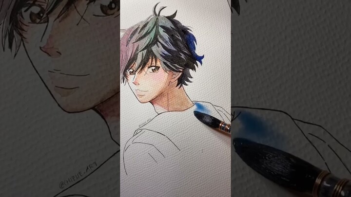 Kou Mabuchi in watercolor ~ Blue Spring Ride #aoharuride #anime #art #watercolor #drawing #shorts