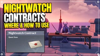 【2.8】Nightwatch Contract Locations & How To Use | World Quests and Puzzles |【Genshin Impact】