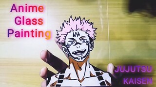 Anime Glass Painting || Ryomen Sukuna