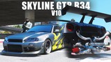 BEAST ! SKYLINE GTR R34 TWIN TURBO vs EVERYBODY - GTA V ROLEPLAY