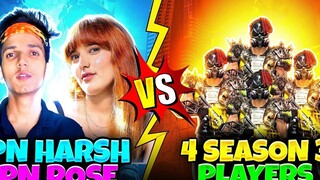 Pn Harsh & Pn Rose vs 4 Season 3 ผู้เล่น ทำลาย OverPowered Hacker Squad - Garena Free Fire