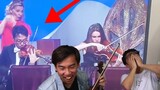 TwoSetViolin: Brett plays violin on tv