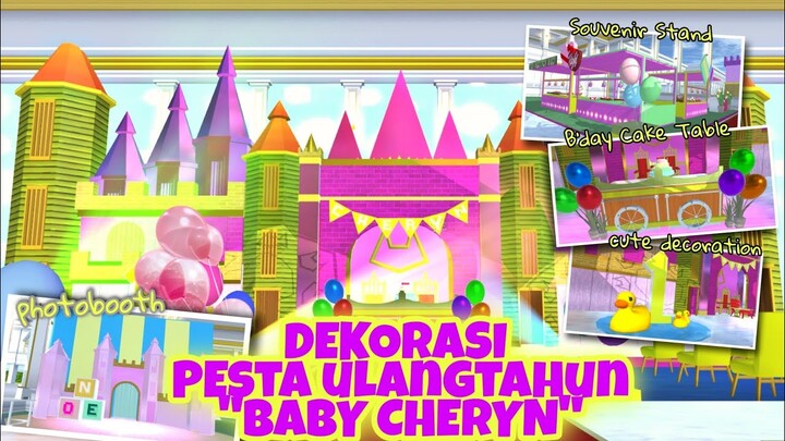 [BAG ID SAVE + REVIEW] DEKORASI PESTA ULANGTAHUN BABY CHERYN || Sakura School Simulator