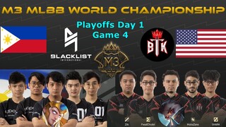 BLACKLIST VS BTK [GAME 4] | M3 MLBB World Championship 2021  Playoffs Day 1