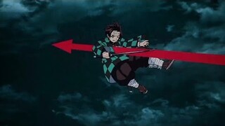 This demon is spinning tanjiro like a ball