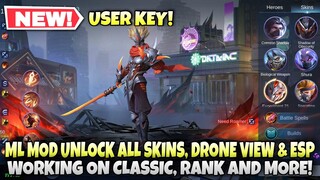 ML MOD UNLOCK ALL SKINS, DRONE VIEW & ESP | LATEST KEY IN DESCRIPTION