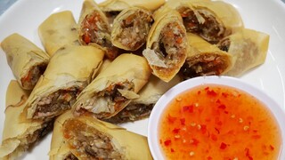 ปอเปี๊ยะทอด ไส้อร่อย แป้งกรอบมาก วิธีทอดให้แป้งกรอบทน กรอบนาน