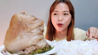 1 WHOLE SINIGANG NA PATA WITH LOTS OF RICE MUKBANG