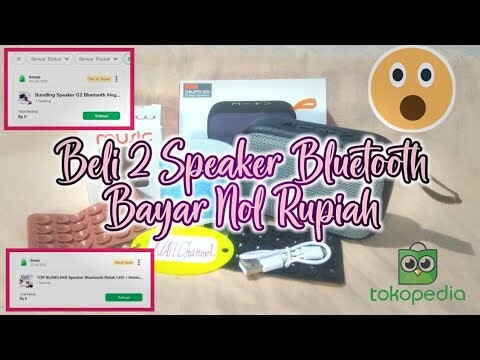 Unboxing 2 Speaker Bluetooth Nol Rupiah(Gratis)|Tokopedia