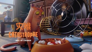 Animated short film "Disaster", an orange cat who destroys the world for love!