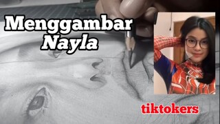 Menggambar Nayla menggunakan pensil |Tiktokers