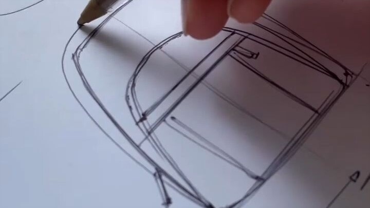 Hand drawn industrial product design speed painting process Hulya