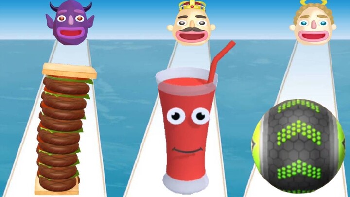 SANDWICH RUNNER vs JUICE RUN vs GOING BALLS - Triple Gameplay