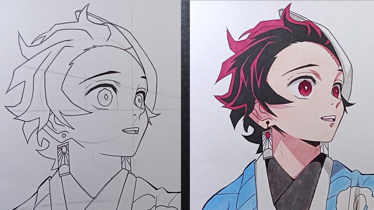 How To Draw Tanjiro Kamado [ Kimetsu No Yaiba ] - Cara Gambar Anime -  Bilibili