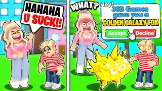 She *HATED* Her Poor Brother... We Gave Him a GOLDEN GALAXY FOX! (Roblox Pet Simulator X)