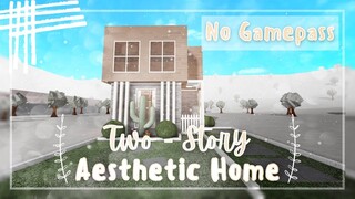 No gamepass Aesthetic Two-story House | 20k | Speedbuild & Tour | Roblox Bloxburg | Tapioca