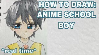How to draw anime school boy | easy step by step | drawing tutorials for beginners