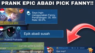 LIAT AJA LATE GAME FANNY KAU BISA APA KWKW! EPIC ABADI SUSAH!! PRANK FANNY NGESOT