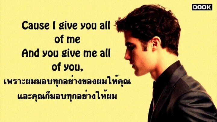 All Of Me - John Legend [By Glee] [Sub Thai] [lyrics Eng ] [ซับไทย]