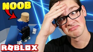 A NOOB plays TOWER OF HELL in Roblox!!