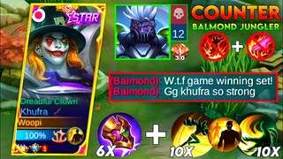 KHUFRA IS THE BEST COUNTER FOR BALMOND JUNGLER! | GAME WINNING SET! | MLBB