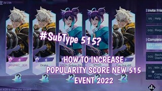 How to increase popularity score new event 515 free promo diamonds 2022 in mobile legends