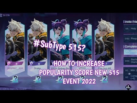 How to increase popularity score new event 515 free promo diamonds 2022 in mobile legends