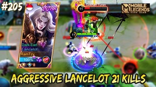 AGGRESSIVE LANCELOT 21 KILLS VS GRANGER 🔥 | LANCELOT GAMEPLAY #205 | MOBILE LEGENDS BANG BANG