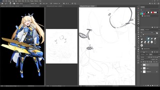 1496 - Laplace / Nikke Goddess of Victory / #Nikke / Drawing Process 2-4