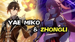 When Yae Miko With Zhongli In Team | Genshin Impact