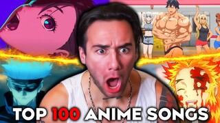 TOP 100 MOST STREAMED ANIME SONGS OF ALL TIME 🔥 (REACTION)